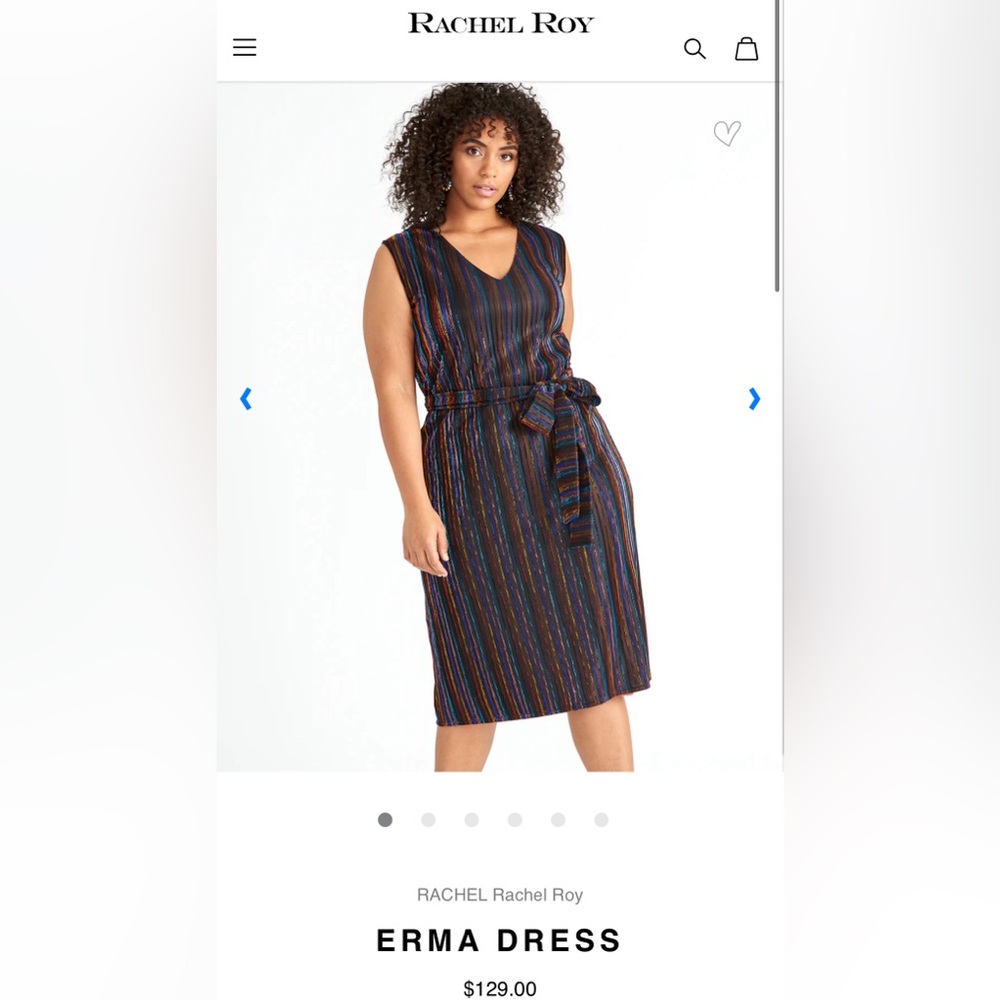 RACHEL Rachel Roy Striped Midi Dress - Black and Blue